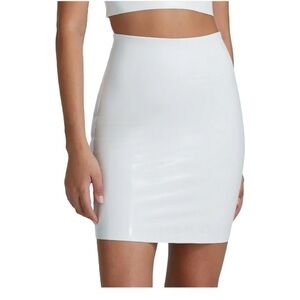 Commando Faux Patent Leather White Mini Skirt